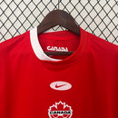 Camisa Canadá Home I 2024/25 Nike masculina vermelha com detalhes brancos, gola careca e tecido leve respirável para torcedores"